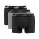 Puma Herren-Boxershorts, 3er-Pack, Schwarz/Grau, bequeme Baumwolle