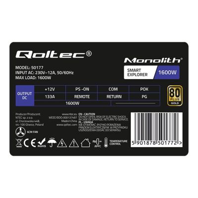 8. QOLTEC PCI-E SMART 1600W NETZTEIL