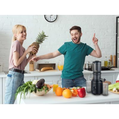 30. ELDOM Slow Juicer PJ350 250 W Schwarz Zwei Filter Neue Generation Schwerlastpresse