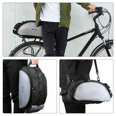 13. Wozinsky Fahrrad-Gepäcktasche mit Schultergurt, 13 l, Schwarz (WBB1BK)
