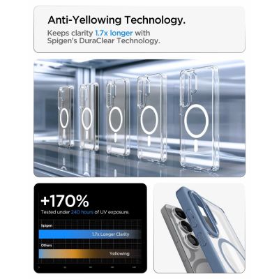 8. Spigen Ultra Hybrid Mag MagSafe Hülle für Samsung Galaxy S26 Ultra – Transparentblau