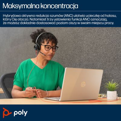 101. POLY Blackwire 8225 Stereo 8X225AA USB-C Headset mit Microsoft Teams Zertifizierung + USB-C/A Adapter