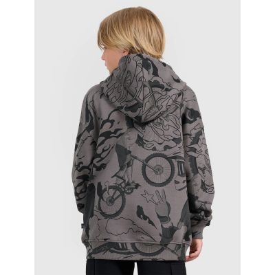 4. Jungen-Sweatshirt mit Kapuze, offen, 4F 4FJRAW25TSWSM2343-90A