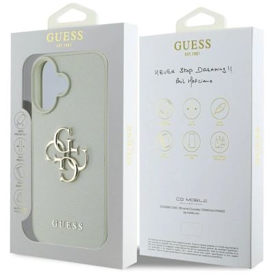 8. Guess Grained Big 4G Logo Small Classic Logo Hülle für iPhone 16 - Grün