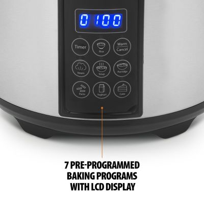 11. Tristar RK-6138 Digitaler Reiskocher und Dampfgarer, 900 W, 2,2 l, 7 Programme, Grau