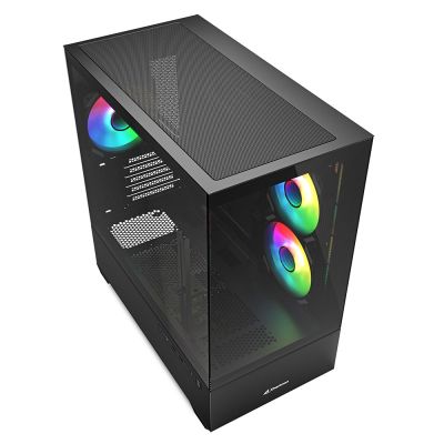 3. Sharkoon MK6 RGB Micro-ATX Gehäuse, 1x Glas, Schwarz