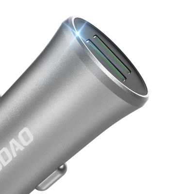 2. Dudao 3,4A Smart Autoladegerät 2x USB Silber (R6S Silber)