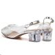 5. Transparente Sandalen mit dekorativem Absatz in Silber D&A MR62-9106