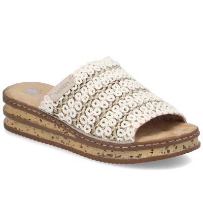 Beige Keilsandalen für Damen Rieker 629X8-60