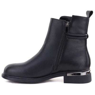 3. Schwarze Damen-Ankle-Boots aus Leder D&A S.Barski MK62-7025