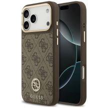Guess 4G Strass Logo MagSafe Hülle für iPhone 18 Pro Max / 17 Pro Max – Braun