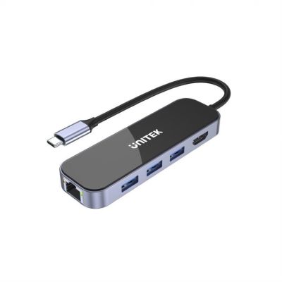 8. UNITEK Hub USB-C 3.1, RJ-45, 3x USB-A, HDMI, 4K, PD100W