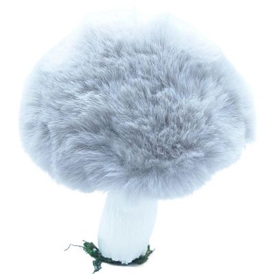 5. Dekorativer Anhänger Pilz 8x12cm Grau