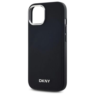 6. DKNY Plain Logo MagSafe Hülle für iPhone 15 – Schwarz
