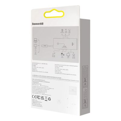 6. Baseus Lite Series multifunktionaler HUB USB Typ C - 2 x USB 3.0 / USB Typ C PD / HDMI 1,4 / SD / TF weiß (WKQX050102)