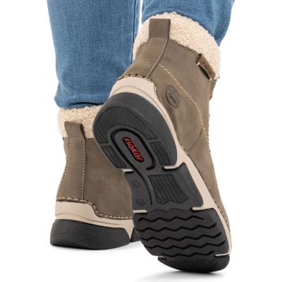 6. Gefütterte Damen-Lederboots im Trekking-Stil, braun, Rieker 45925-25