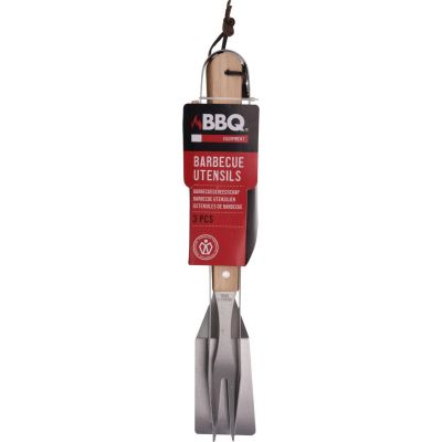 6. 3-in-1 Grillbesteck-Set mit Holzgriff