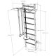 27. Turnwandbarren aus Holz und Metall mit Holzstange und Zubehörbank K 221B A076