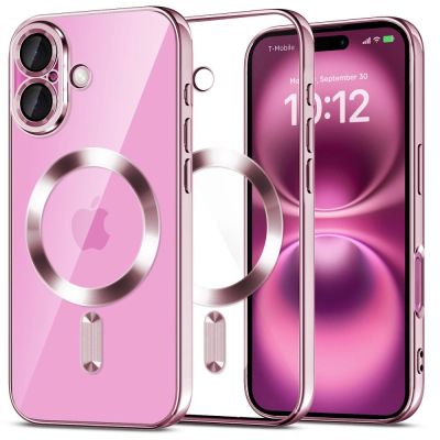 Tech-Protect MagFlex MagSafena iPhone 16 Hülle - Klar / Rosa