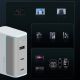 2. Cuktech AD1003EU 100W GaN 2x USB-C + USB-A Wandladegerät mit Kabel – Weiß