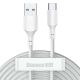 2. BASEUS USB/USB-C SIMPLE WISDOM KABEL, 40 W, 5 A, 1,5 m, WEISS
