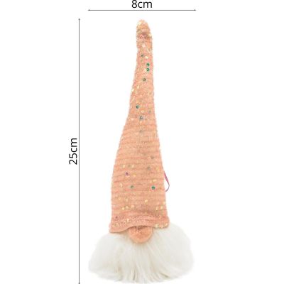 14. Dekorative LED-Weihnachtsmannfigur, 25 cm, rosa