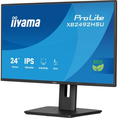 6. iiyama ProLite 24-Zoll Full HD IPS-Panel mit schmalen Rändern, Energieeffizienzklasse B, höhenverstellbar