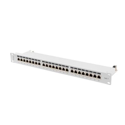9. LANBERG Patchpanel, 24 Ports, 1 HE, 19" CAT.7 FTP, Grau, PPS7-1024-S