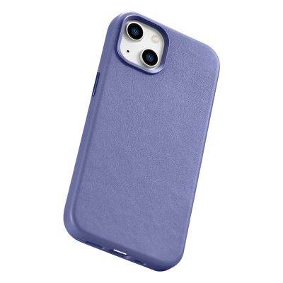 12. iCarer Case Lederhülle Echtleder iPhone 14 Plus Hellviolett (MagSafe-kompatibel)