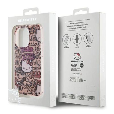 8. Hello Kitty IML Tags Graffiti-Hülle für iPhone 15 Pro Max – Rosa