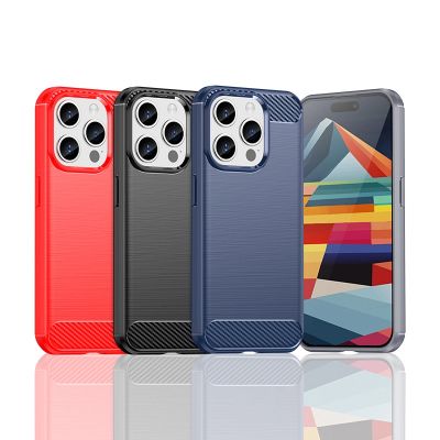 4. Flexible Carbon-Musterhülle für iPhone 15 Pro Carbon Case – Schwarz
