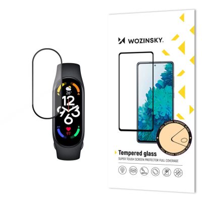 Robustes Wozinsky Full Glue Vollbild-Hartglas mit Rahmen für Xiaomi Mi Band 8 – Schwarz