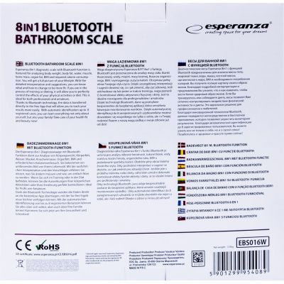 20. Esperanza B.FIT EBS016W Bluetooth-Waage (Weiß)