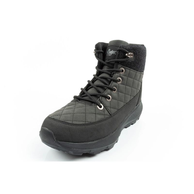 3. Lee Cooper Damen Winter-Wandersportschuhe, isoliert, schwarz, Öko-Leder