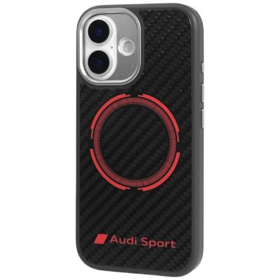 3. Audi RSQ Carbon Fiber Sport Red Circle MagSafe Case für iPhone 17 - Schwarz