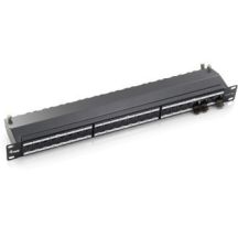 19-Zoll-Patchpanel mit 24 RJ45-Anschlüssen, Cat6a-FTP-Anschluss, 1 HE, 500 MHz, RAL7035