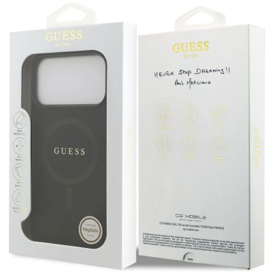 8. Guess Saffiano Classic Logo MagSafe Case für iPhone 17 Pro Max - Schwarz