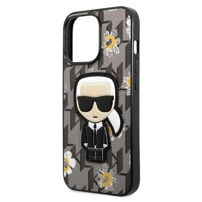 6. Karl Lagerfeld Flower Ikonik Karl Hülle für iPhone 13 Pro / iPhone 13 – grau