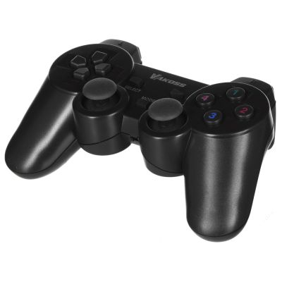 7. VAKOSS DRAHTLOSES USB-GAMEPAD MIT DUAL-SHOCK-FUNKTION, PC/PS3, DIGITAL- UND ANALOGMODUS, GP-4705BK SCHWARZ