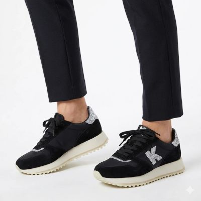 12. Schwarze Plateau-Sneaker Kobbo 100103