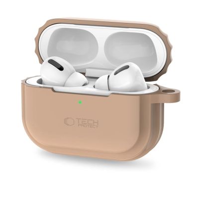 5. Tech-Protect Silikon-Seilhülle für Apple AirPods Pro 1/2 – Hellbraun