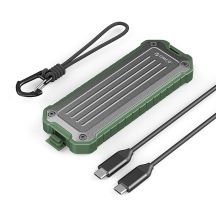 Orico OTPX-G2 M.2 NVMe/SATA SSD USB-C 3.2 Verstärkter Festplatteneinschub Taktisch - Grau-Grün