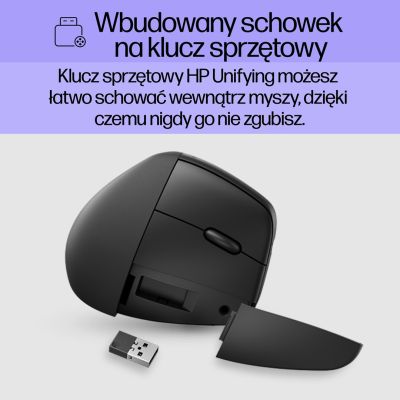 11. HP 920 Ergonomische Vertikalmaus Schwarz Kabellos Schwarz