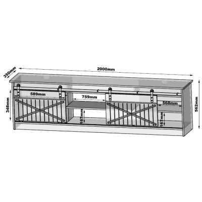 7. TV-Schrank GRANERO 200x56,7x35 Eiche Wotan
