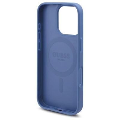 7. Guess 4G Flowers Print MagSafe Hülle für iPhone 16 Pro Max - blau