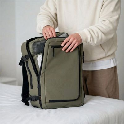 12. Tech-Protect Defender S50 Rucksack für Ryanair & Wizzar, 20 l Laptop, Olivgrün