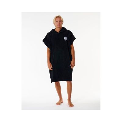 RIP CURL Logo Kapuzenhandtuchponcho Schwarz