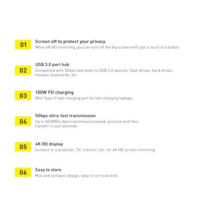 24. Baseus Lite Series multifunktionaler HUB USB Typ C - 2 x USB 3.0 / USB Typ C PD / HDMI 1,4 / SD / TF schwarz (WKQX050101)