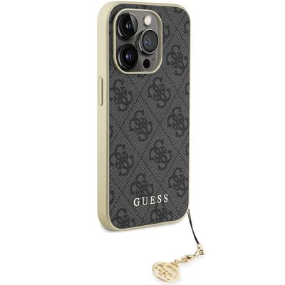 4. Guess GUHCP15LGF4GGR iPhone 15 Pro 6,1" grau/graues Hardcase 4G Charms Collection