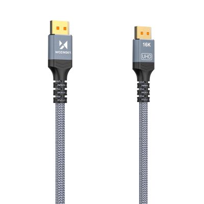 4. Wozinsky WPS-16AYL3S DisplayPort 2.1 Kabel 80 Gbit/s 16K@60Hz 8K@120Hz 4K@240Hz HDR HDCP DSC 3m - Schwarz